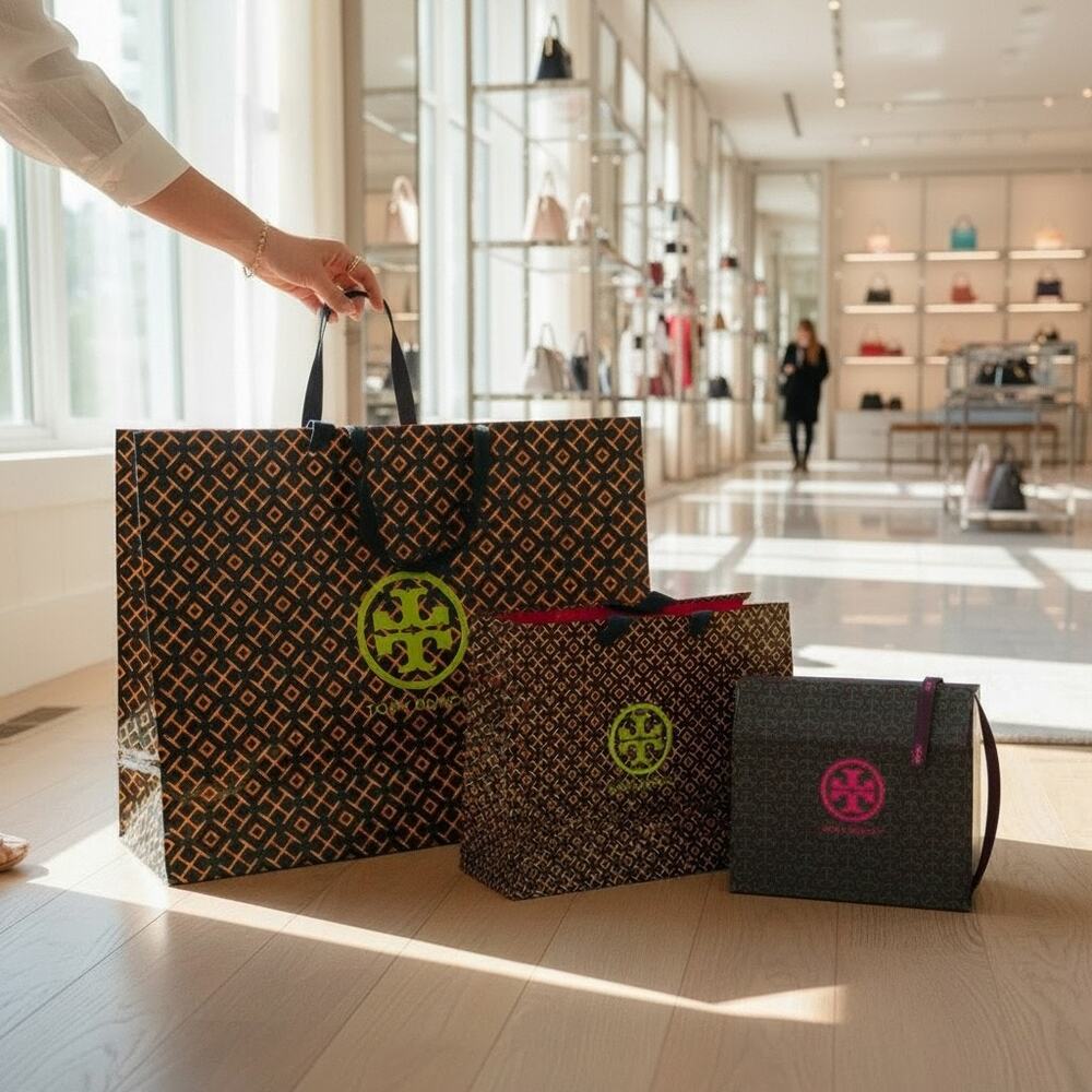 $710 Tory Burch Emerson Quilted Ivory Satchel + Card Holder Matching Set